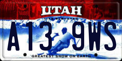 UT license plate A139WS