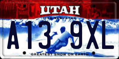 UT license plate A139XL