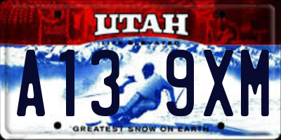 UT license plate A139XM