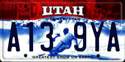 UT license plate A139YA