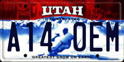 UT license plate A140EM