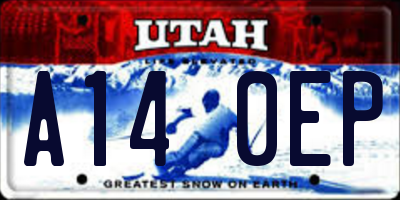 UT license plate A140EP