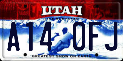 UT license plate A140FJ