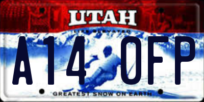 UT license plate A140FP