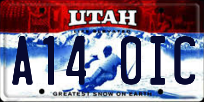 UT license plate A140IC