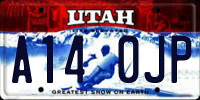 UT license plate A140JP