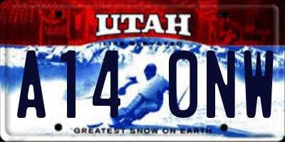UT license plate A140NW
