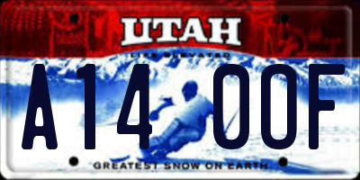 UT license plate A140OF