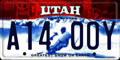 UT license plate A140OY