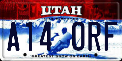 UT license plate A140RF