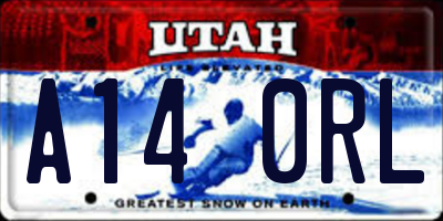 UT license plate A140RL