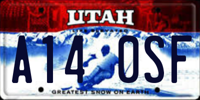 UT license plate A140SF