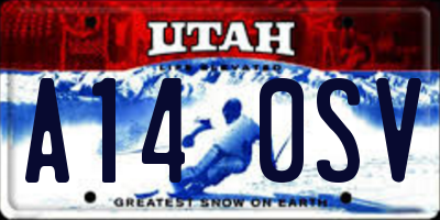 UT license plate A140SV