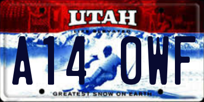 UT license plate A140WF