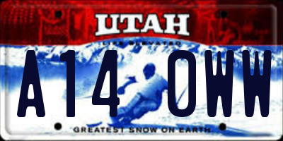 UT license plate A140WW