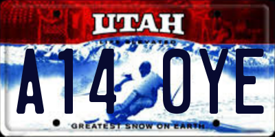 UT license plate A140YE