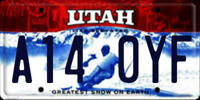UT license plate A140YF
