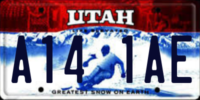 UT license plate A141AE