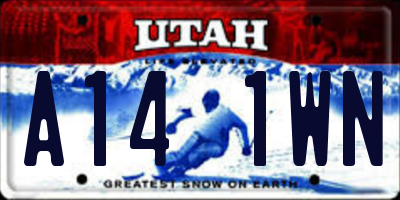 UT license plate A141WN