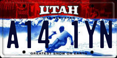 UT license plate A141YN