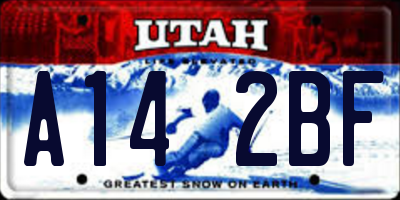 UT license plate A142BF
