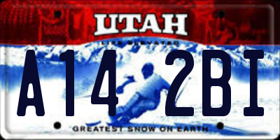 UT license plate A142BI