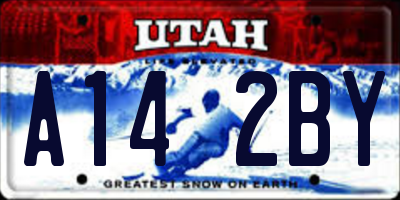 UT license plate A142BY