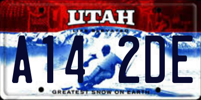 UT license plate A142DE