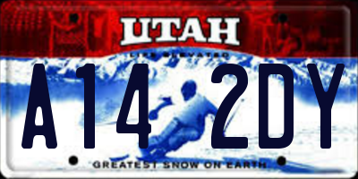 UT license plate A142DY