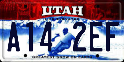 UT license plate A142EF