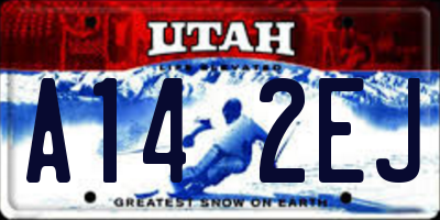 UT license plate A142EJ
