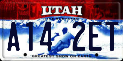 UT license plate A142ET