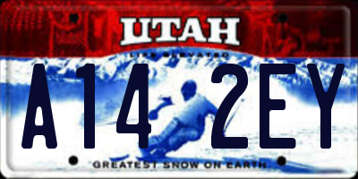 UT license plate A142EY