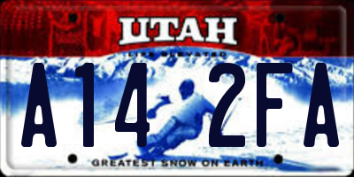 UT license plate A142FA