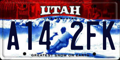 UT license plate A142FK