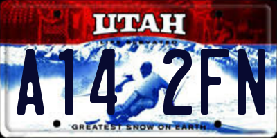 UT license plate A142FN