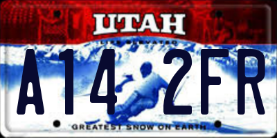 UT license plate A142FR
