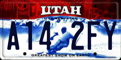 UT license plate A142FY