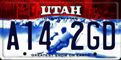 UT license plate A142GD