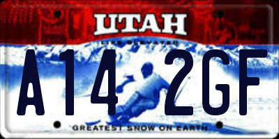 UT license plate A142GF