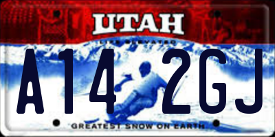 UT license plate A142GJ