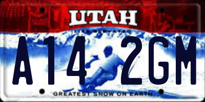 UT license plate A142GM