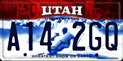 UT license plate A142GQ