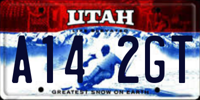 UT license plate A142GT