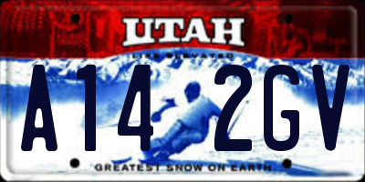 UT license plate A142GV