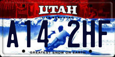 UT license plate A142HF