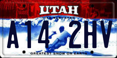 UT license plate A142HV