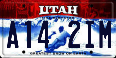 UT license plate A142IM