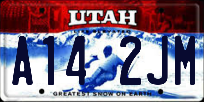 UT license plate A142JM