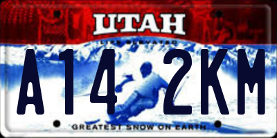 UT license plate A142KM